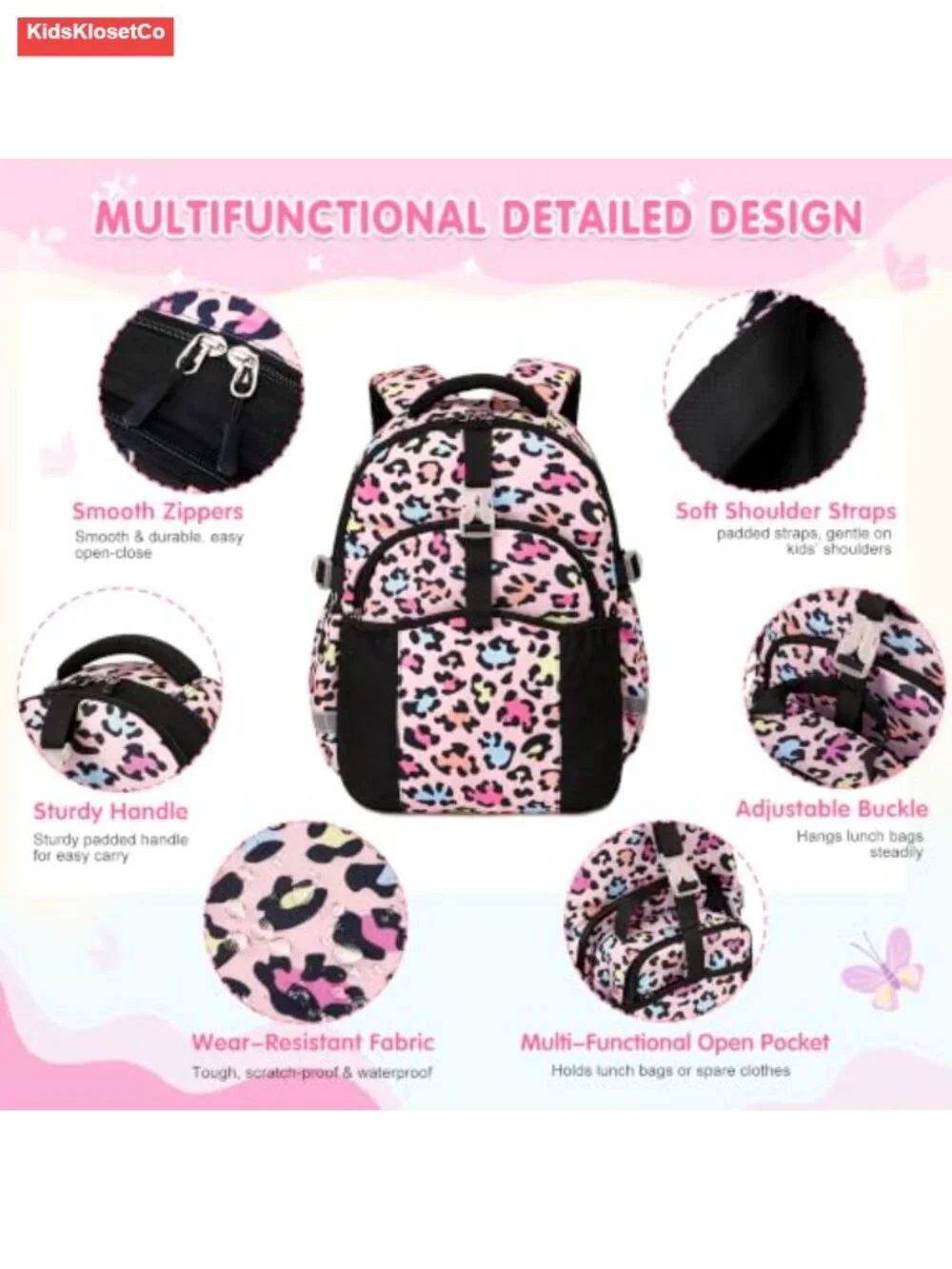 Kids Backpack Set with Lunch Box Pencil Case, 15in School Bookbag for Preschool